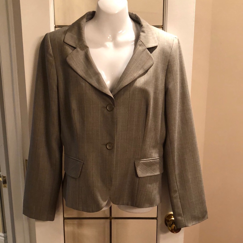 Teenflo Taupe Pinstripe Blazer Jacket